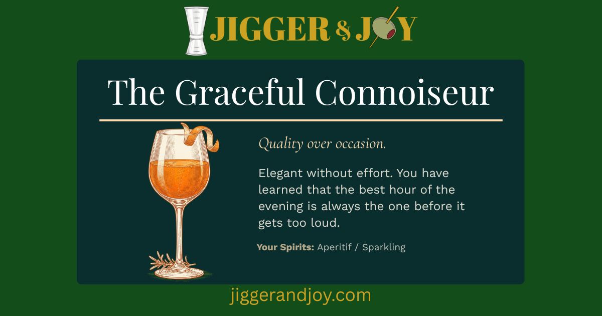 The Graceful Connoisseur cocktail personality card