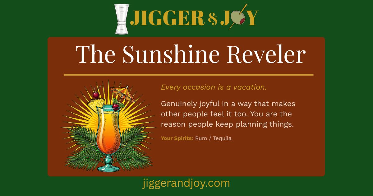 The Sunshine Reveler cocktail personality card